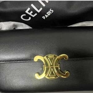 A1 Celine Black Shoulder Bag with Gold Hardware